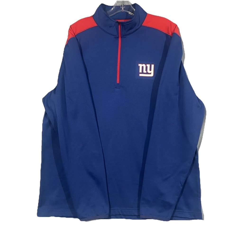 New York Giants NFL  1/4 Zip Pullover  Sweatshirt  Blue Men's Size XL / TG